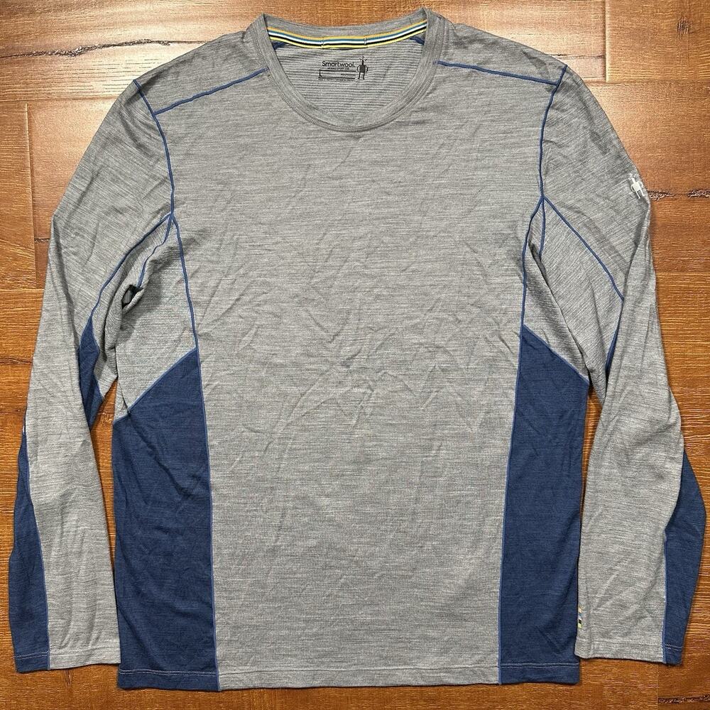 Smartwool Long Sleeve T Shirt Mens L Gray Merino 150 Base Layer Nature Outdoor